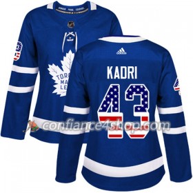 Adidas Maillot de Hockey Toronto Maple Leafs Nazem Kadri 43 2017-2018 Bleu USA Flag Fashion Authentic - Femme